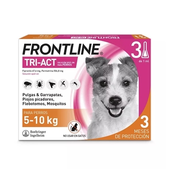 Pipetas Frontline Tri-Act 5kg a 10kg (3 u) - Imagen 1